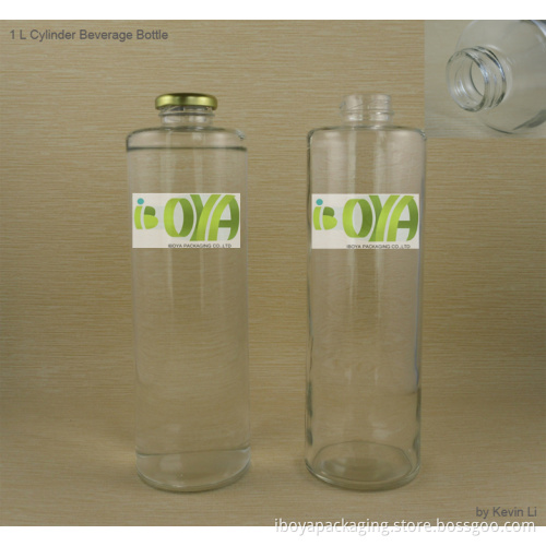 Large Cylinder Glass Mineral Water Bottle